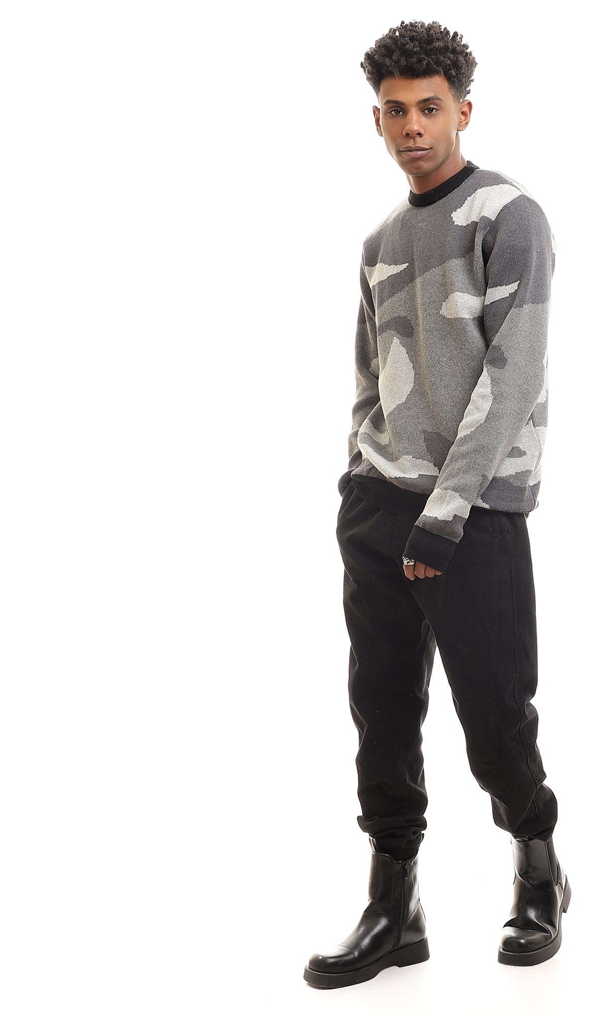 96287 Camouflage Grey Shades Full Sleeves Pullover