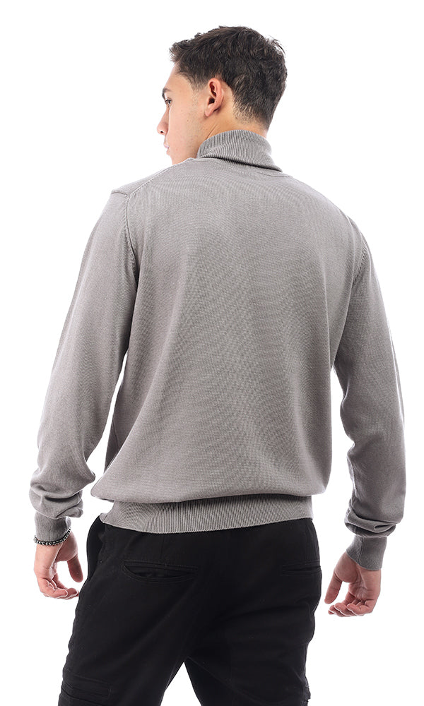 96320 Slip On Cotton Full Sleeves Sweater - Dark Grey