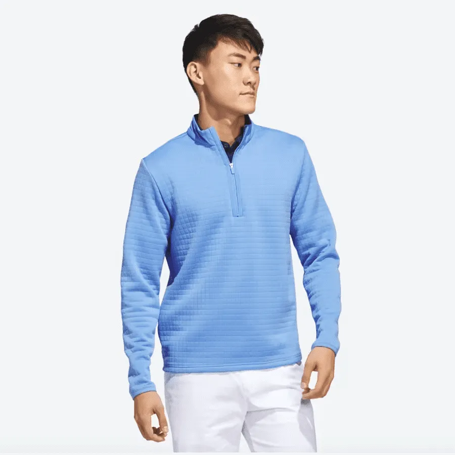 Adidas (DWR) Water Repellent 1/4 Zip Pullover - Blue