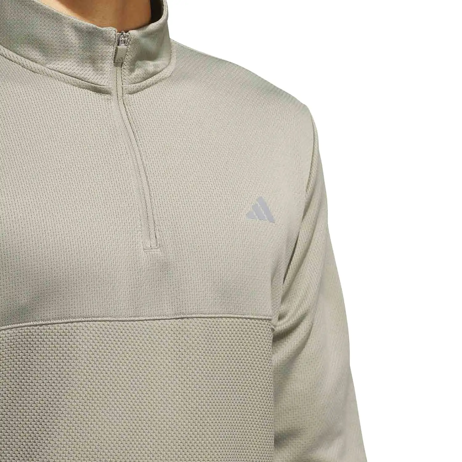 adidas Golf Ultimate365 Textured Half Zip Pullover - Silver Pebble