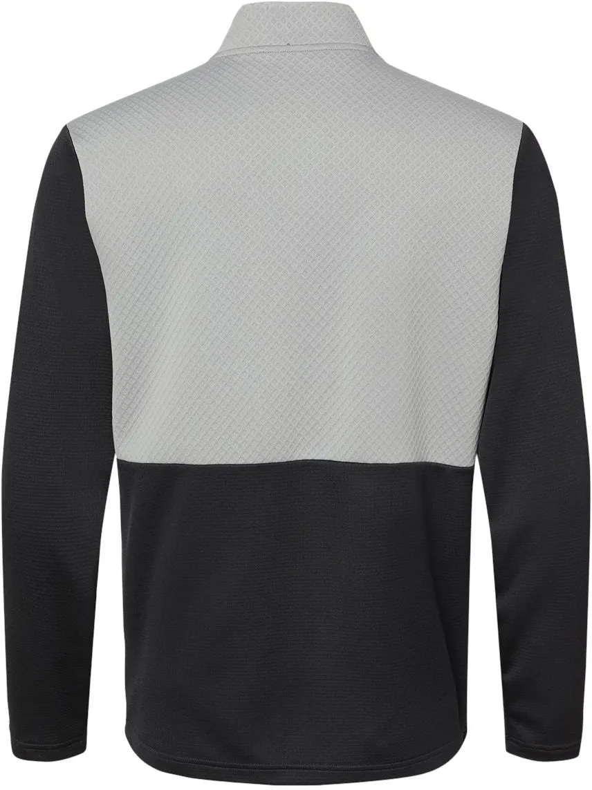 Adidas Textured Mixed Media Quarter-Zip Pullover