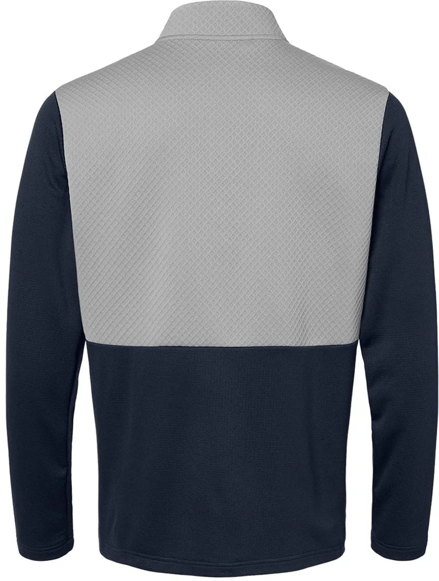 Adidas Textured Mixed Media Quarter-Zip Pullover