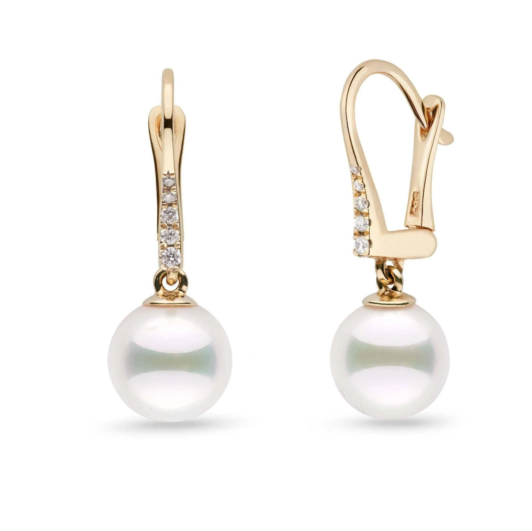 Allure Collection Akoya 8.5-9.0 mm Pearl & Diamond Dangle Earrings