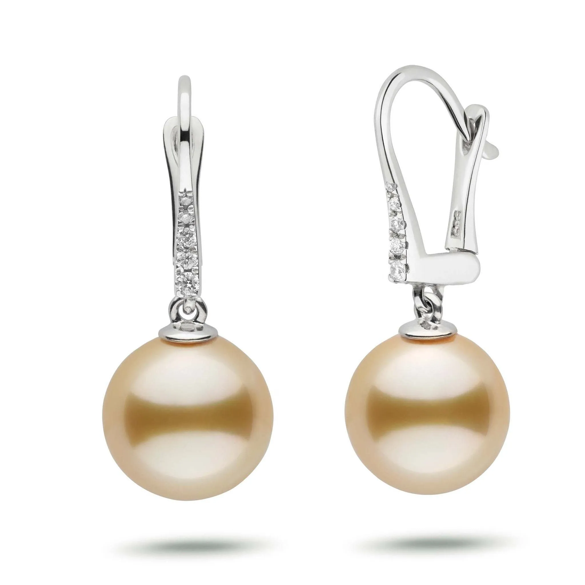 Allure Collection Golden South Sea 11.0-12.0 mm Pearl & Diamond Dangle Earrings