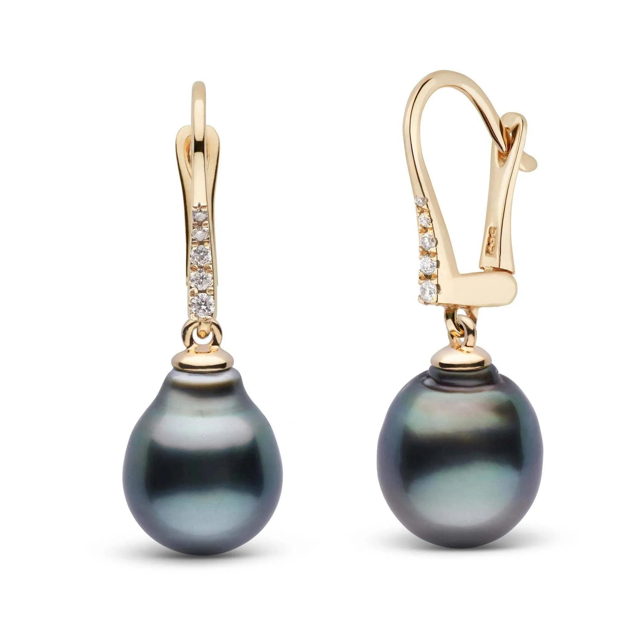 Allure Collection Tahitian Baroque 10.0-11.0 mm Pearl & Diamond Dangle Earrings