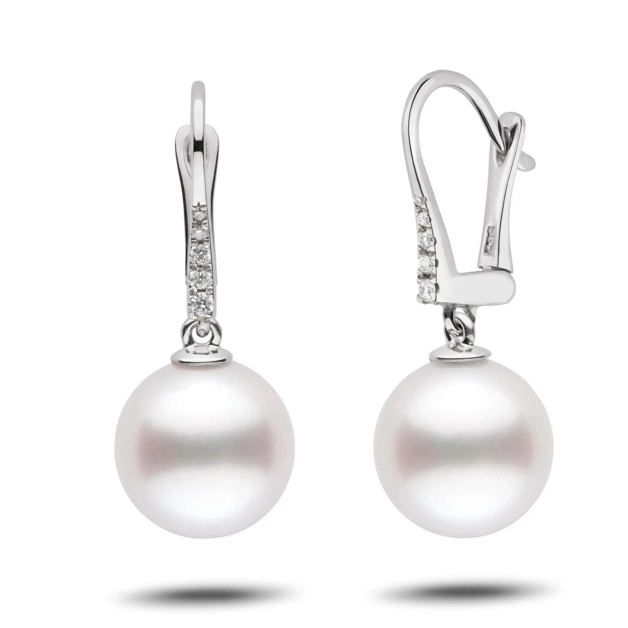 Allure Collection White South Sea 11.0-12.0 mm Pearl & Diamond Dangle Earrings