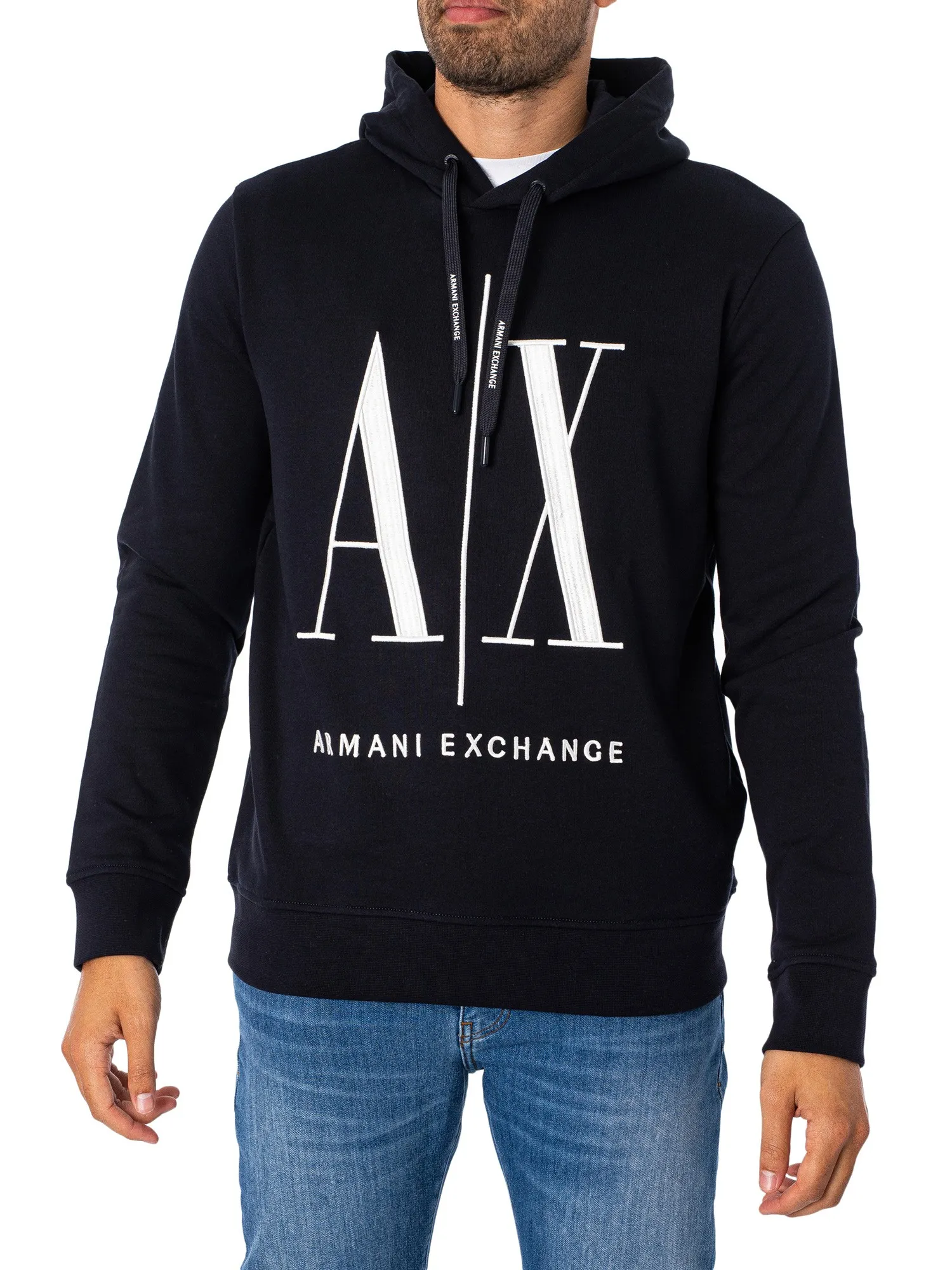 Armani Exchange Graphic Pullover Hoodie - Navy