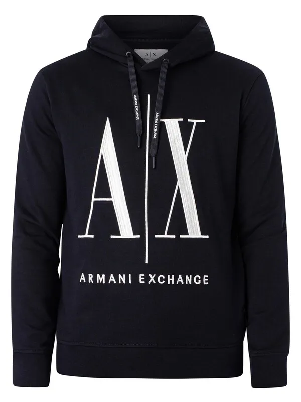 Armani Exchange Graphic Pullover Hoodie - Navy