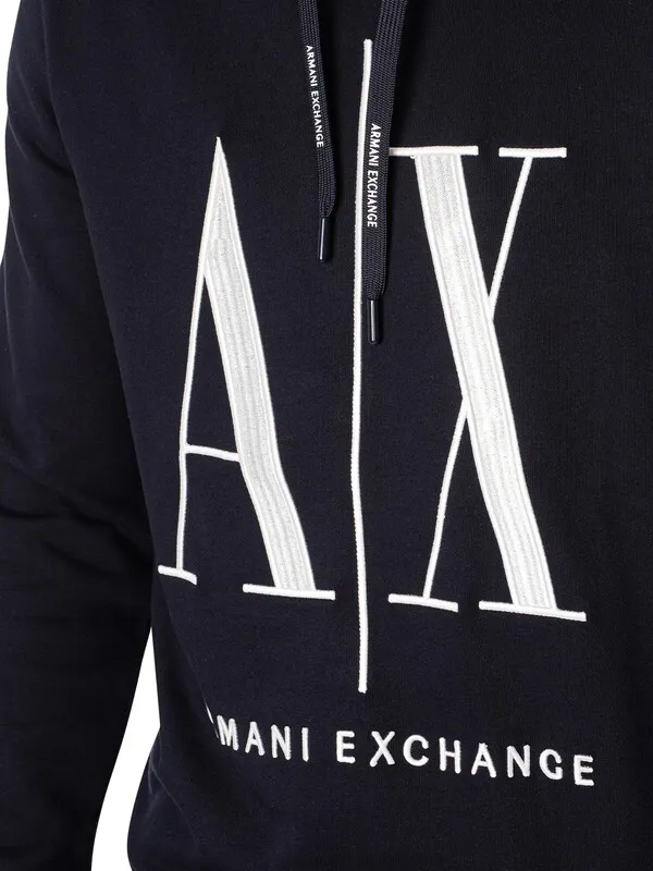 Armani Exchange Graphic Pullover Hoodie - Navy