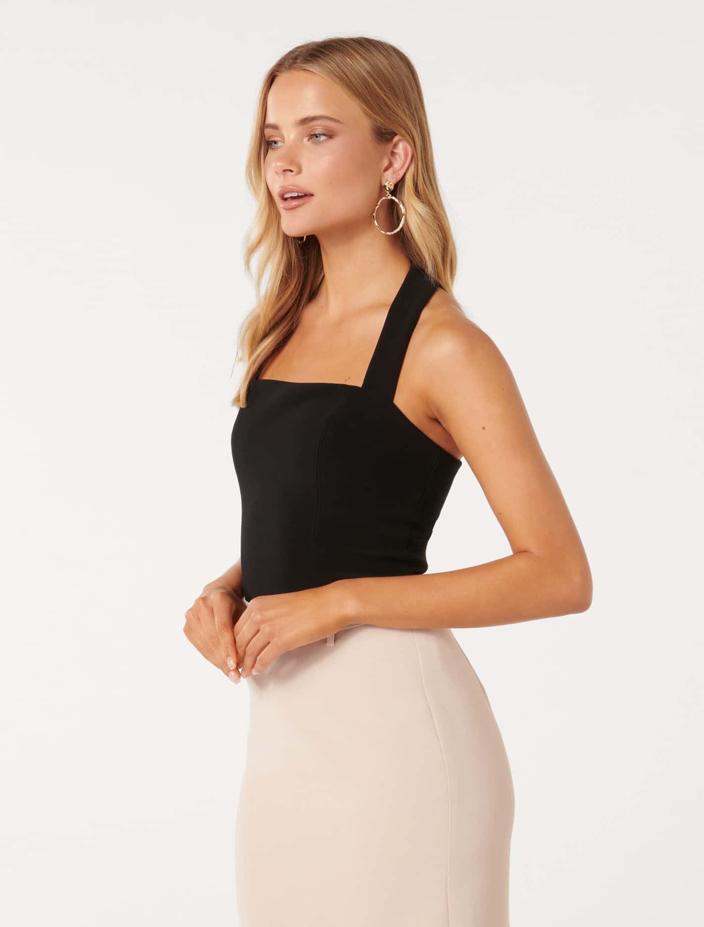 Bethany Halter Neck Crepe Top