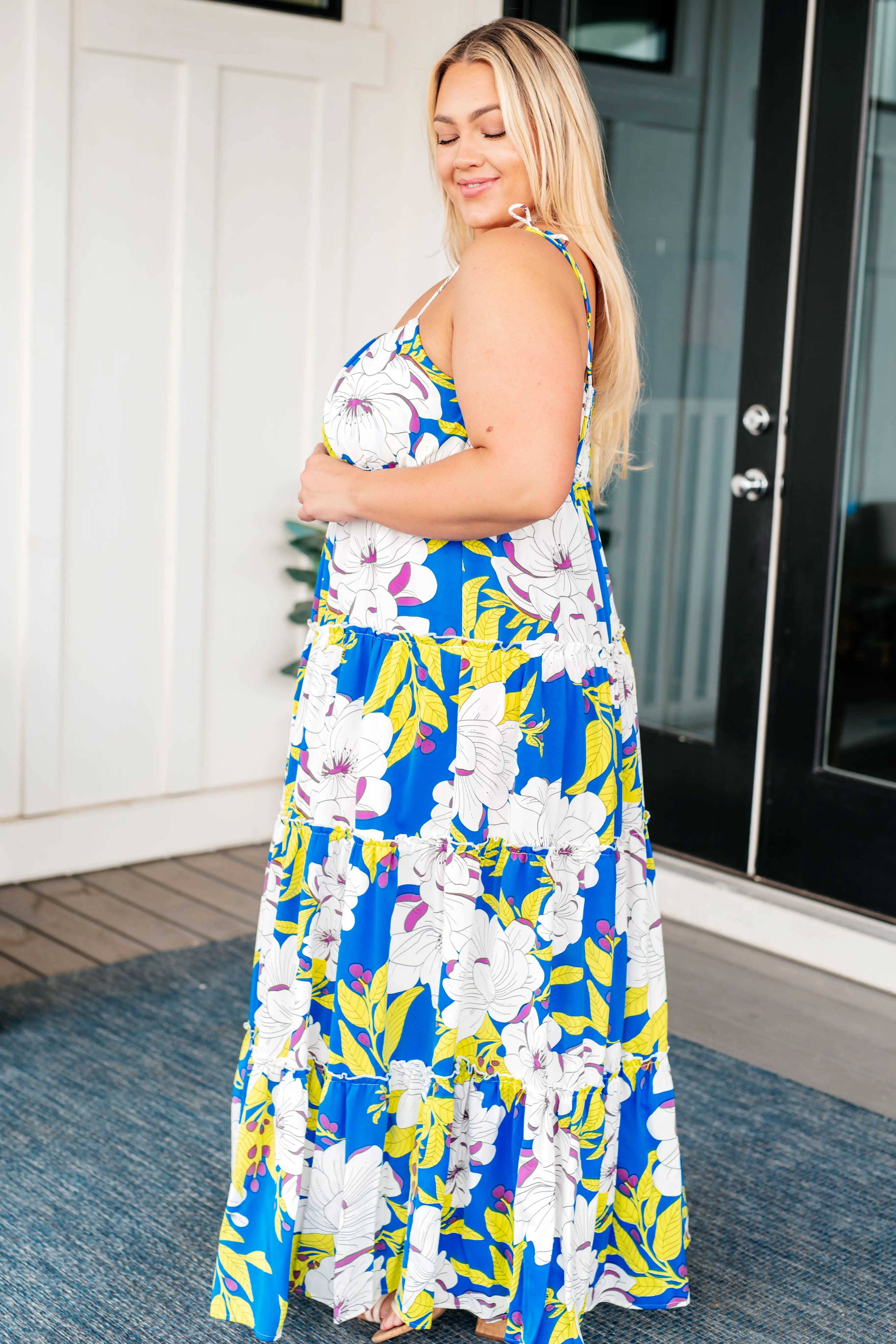 Booking Flights Tiered Maxi Dress