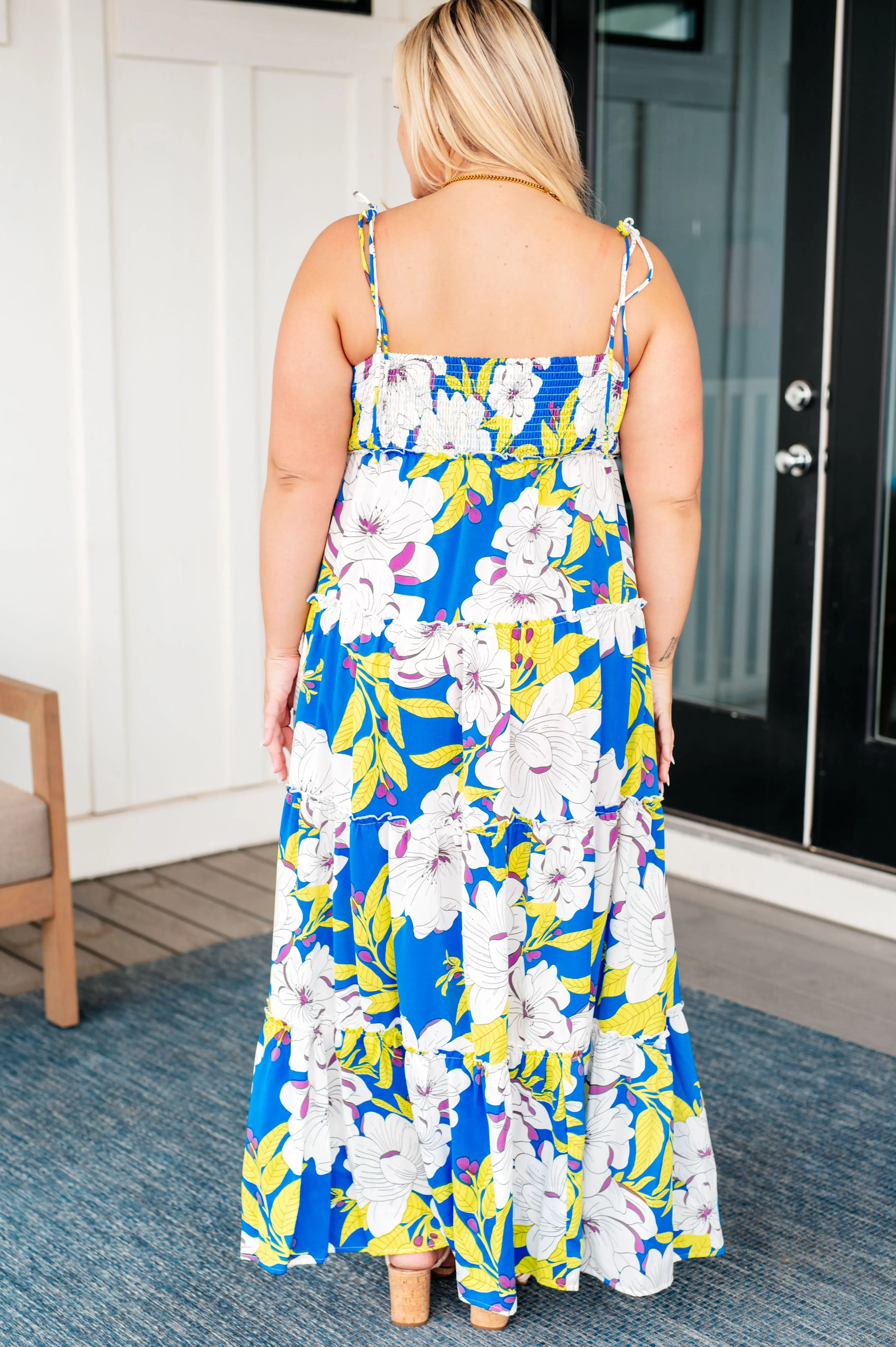 Booking Flights Tiered Maxi Dress