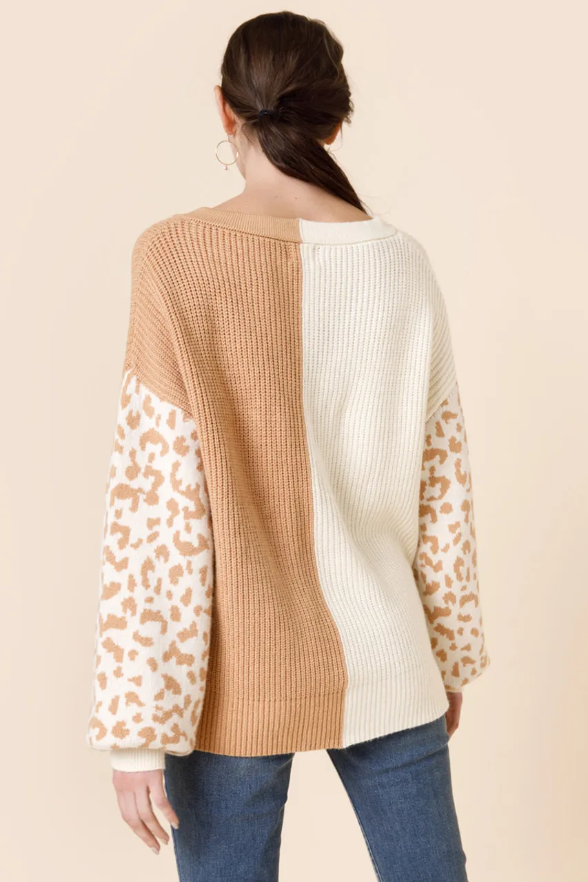 Camilla Animal Colorblock Pullover Sweater