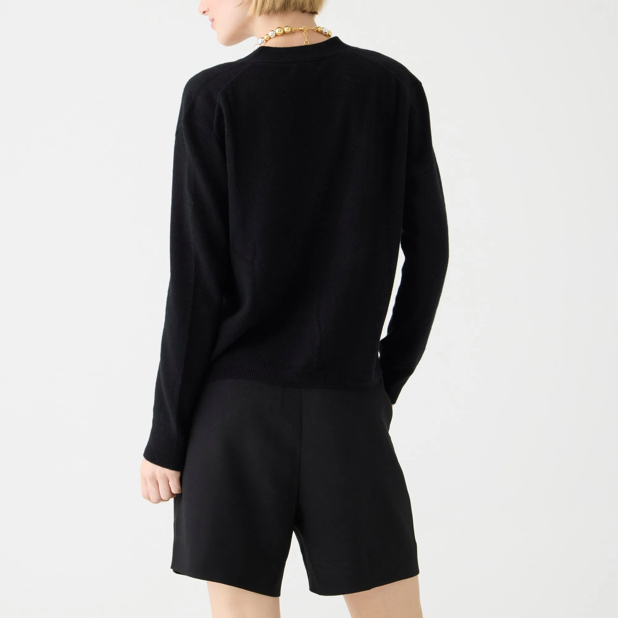 Cashmere patch-pocket cardigan sweater