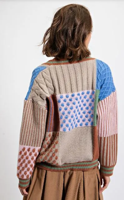 Color Blocked Sweater Cardigan