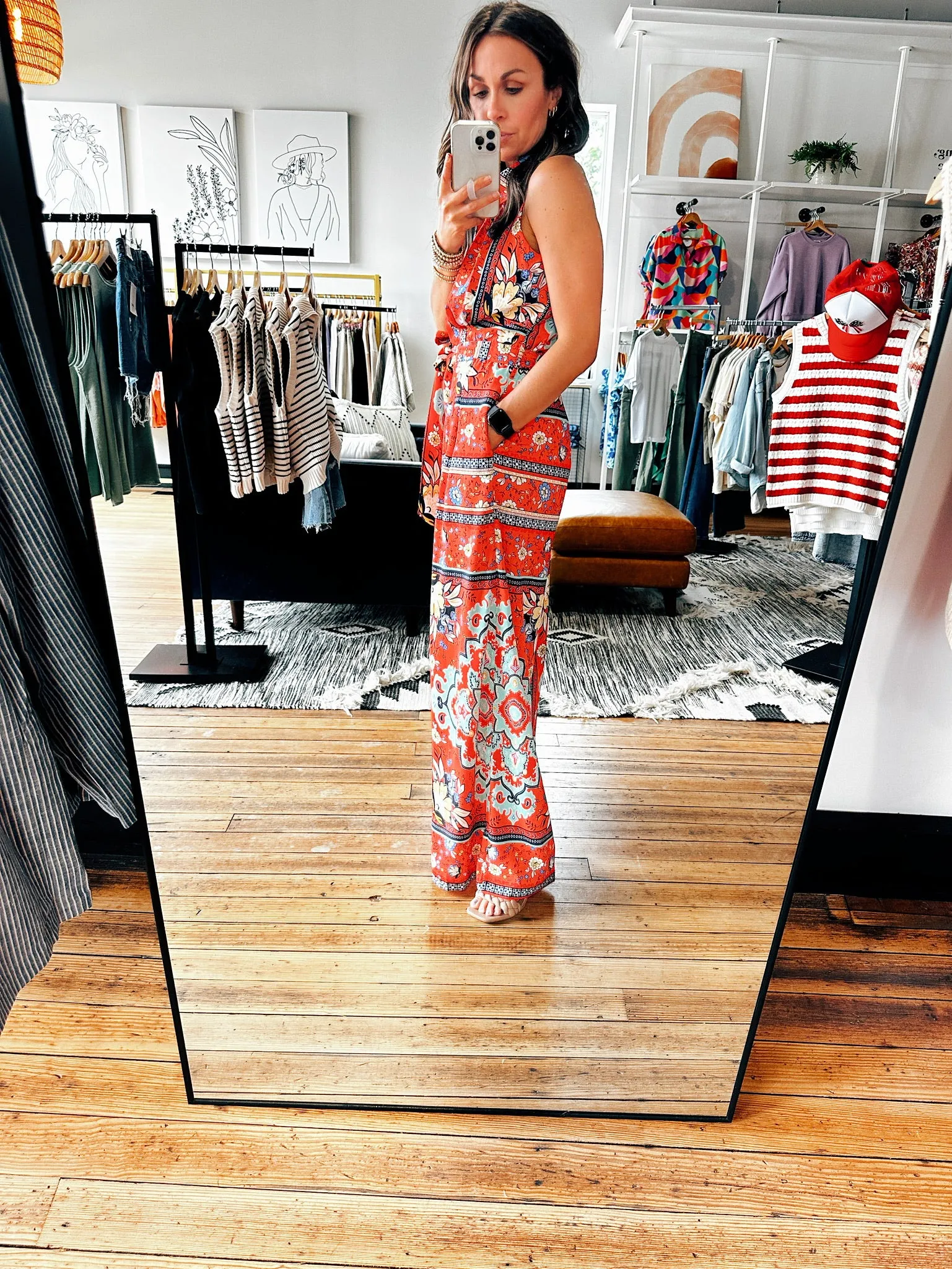 Coral Multi Halter Neck Jumpsuit