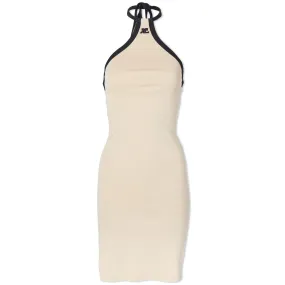 Courrèges Halter Neck Logo Mini DressBrown