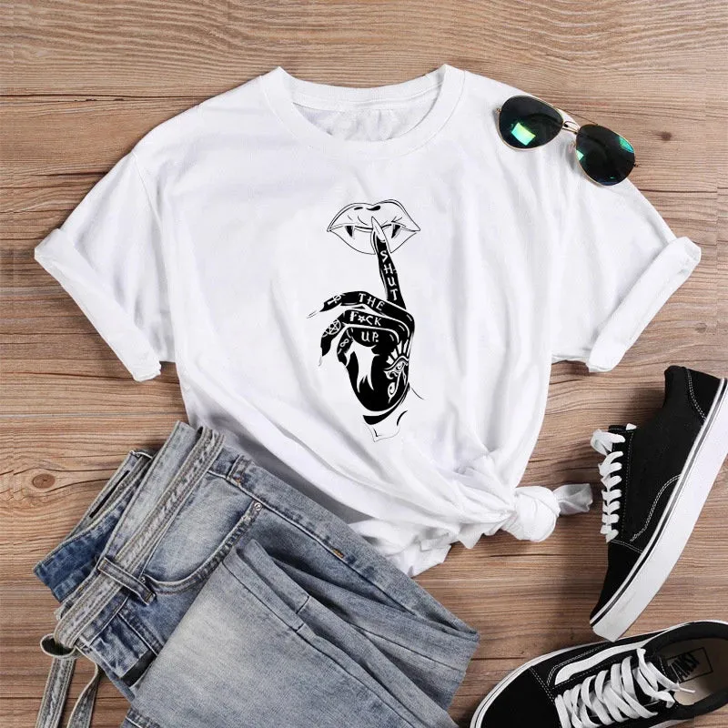 Cute Women's T-shirt - Gothic, Punk, with Short Sleeves