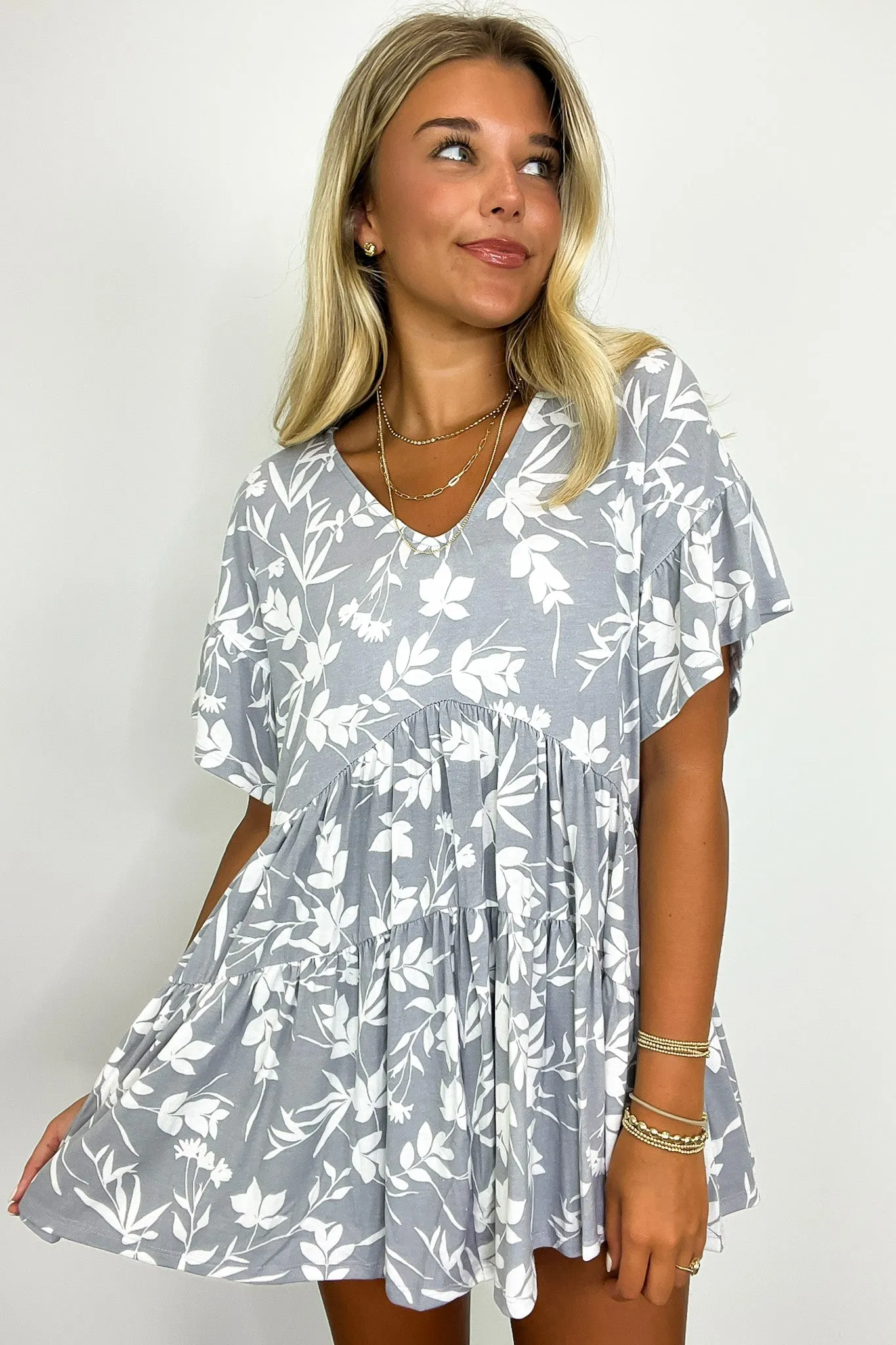 Darling Life Floral Tiered Babydoll Tunic Top