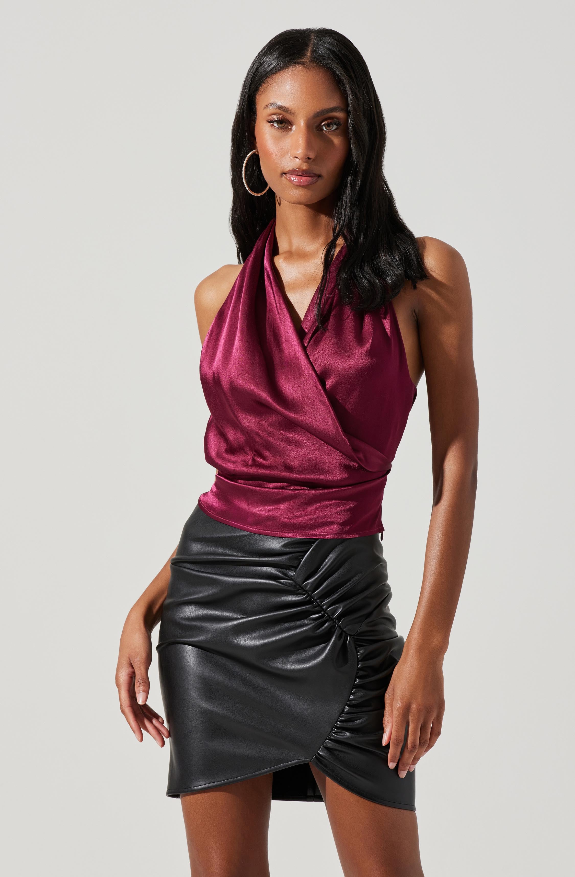 Della Satin Halter Top