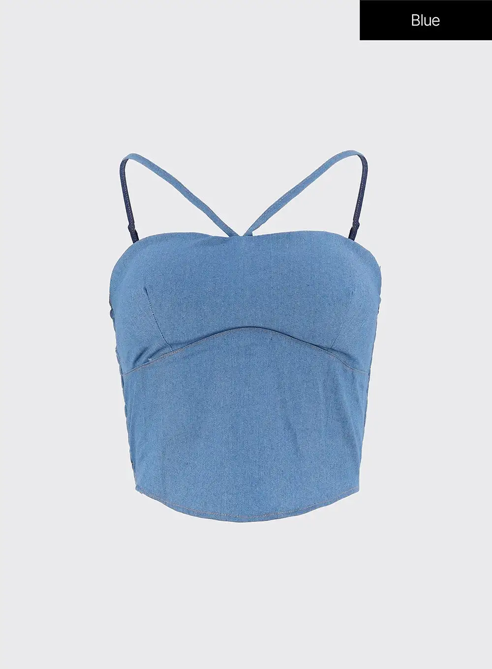 Denim Halter Neck Sleeveless Top IO319