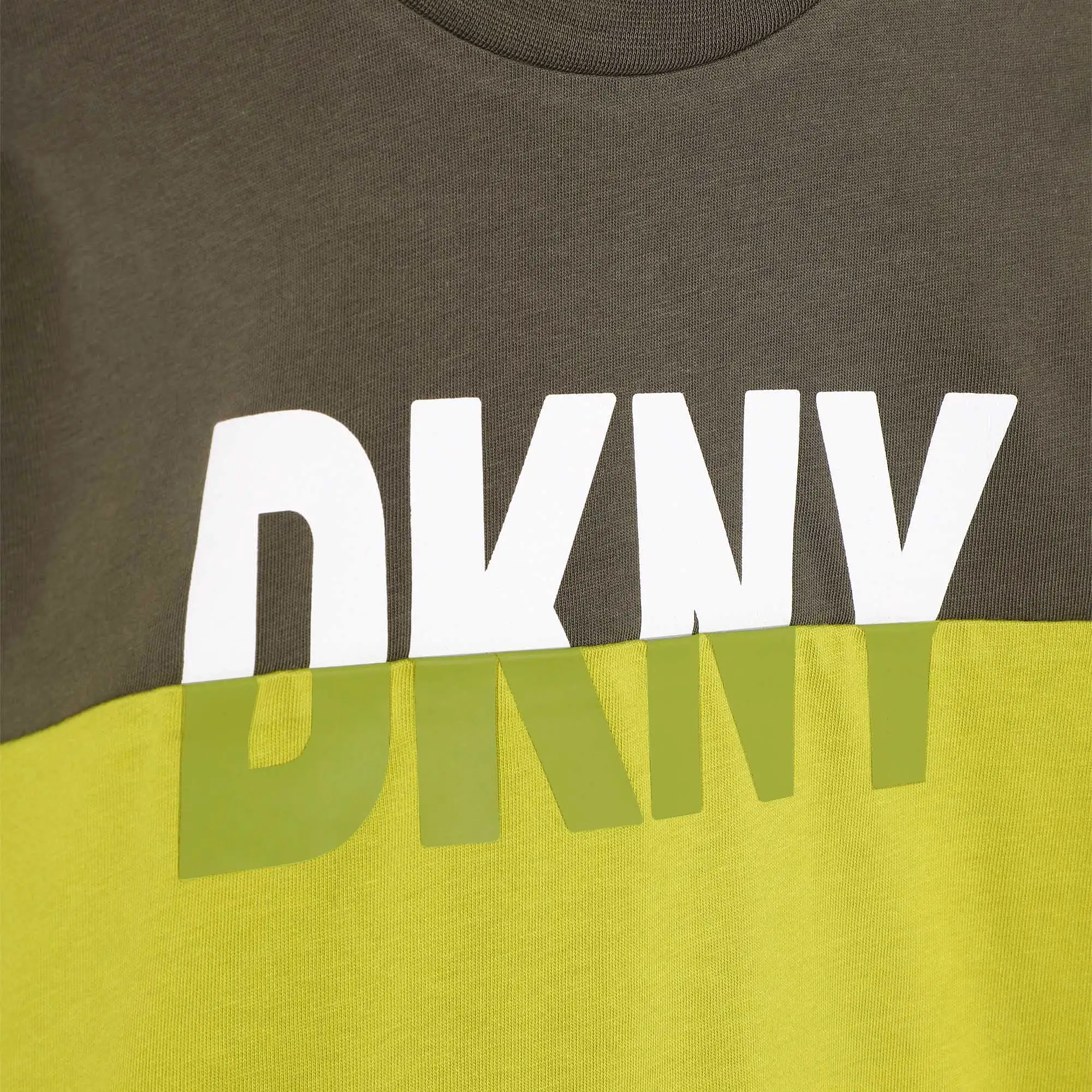 DKNY Junior boys Lime Green Organic Cotton Long Sleeves T-Shirt _D25E69-610