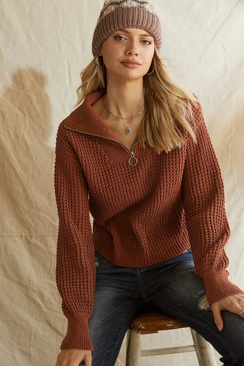 Edith Waffle Pullover Sweater