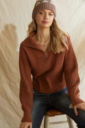 Edith Waffle Pullover Sweater