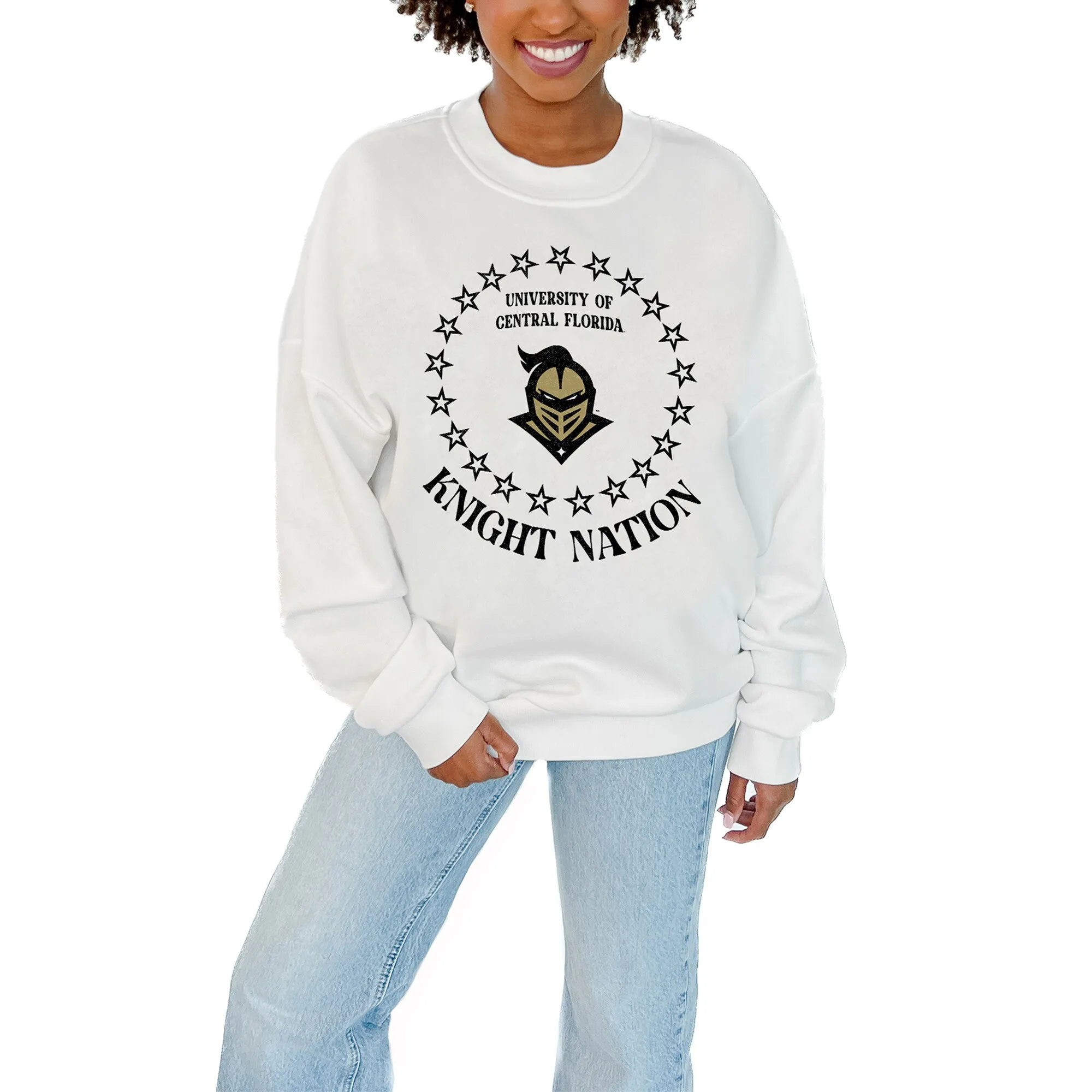 Gameday Couture UCF Knights Women's White Stars Premium Fleece Drop Pullover Sweatshirt