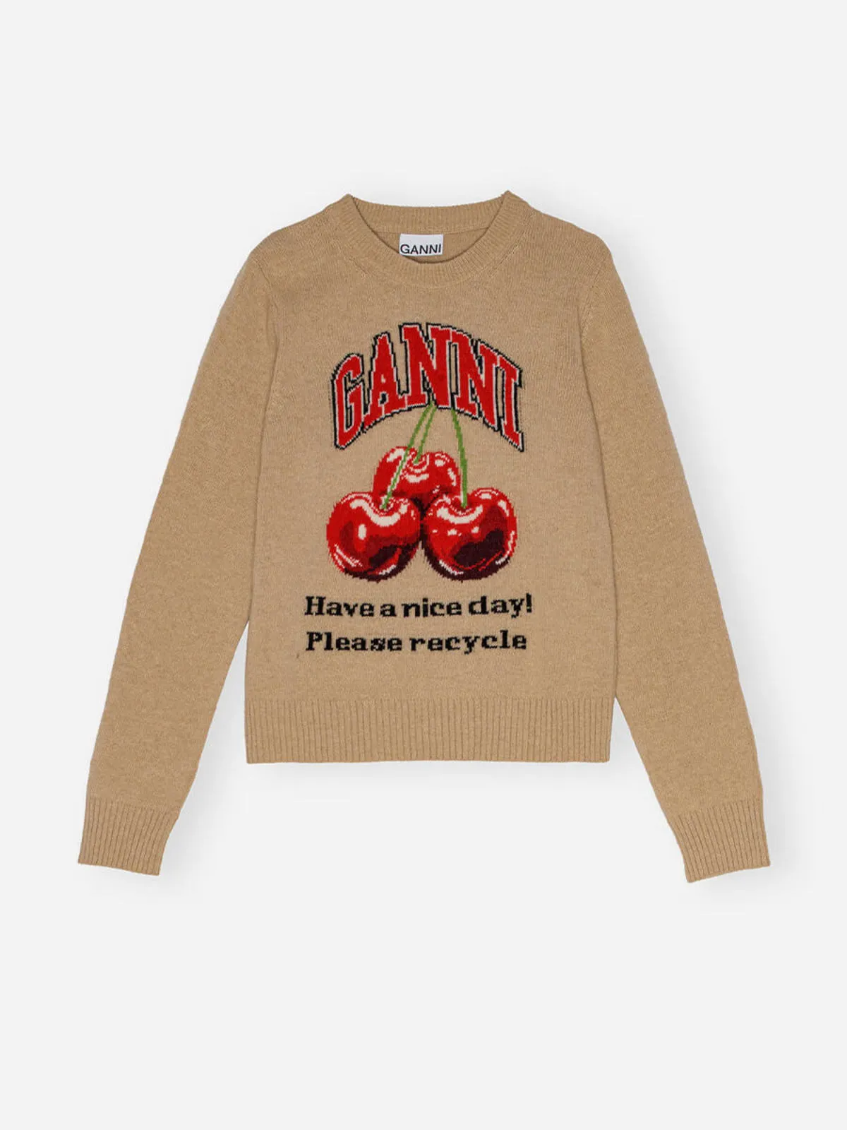 Graphic Cherry O-neck Pullover