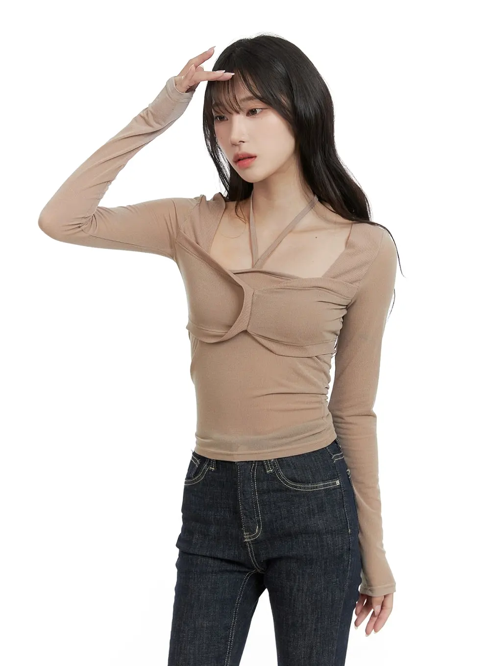 Halter Neck Layered Top CA403