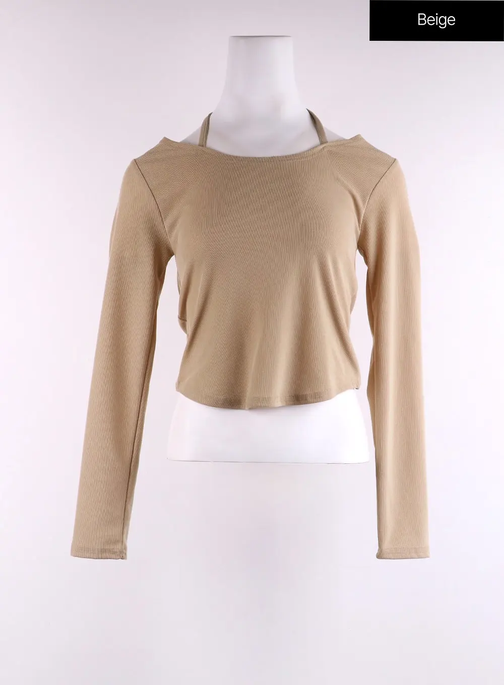 Halter Neck Long Sleeve Top CF401