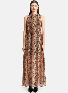 Halter Neck Printed Maxi Dress