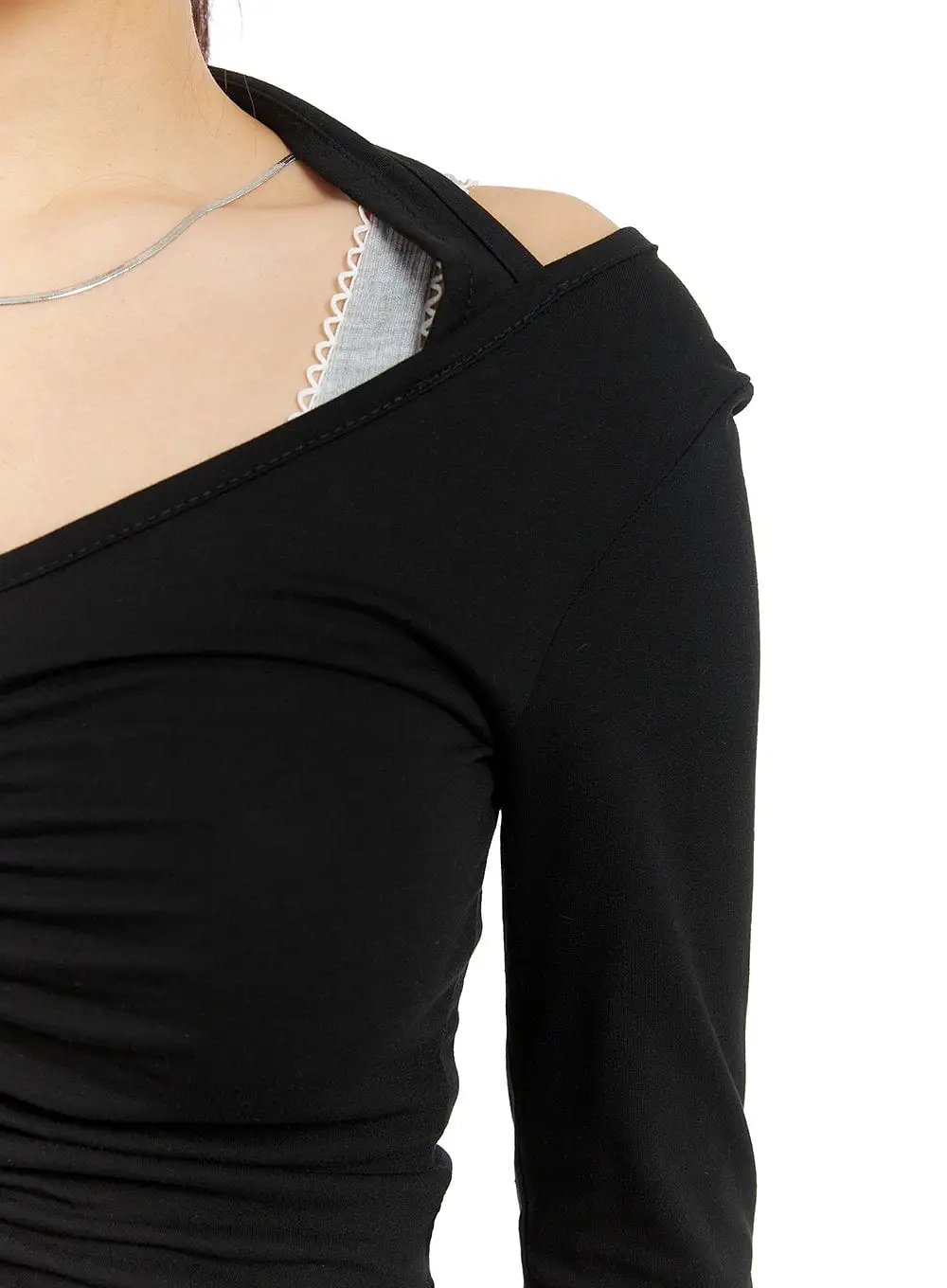 Halter Neckline Long Sleeve Top CM421