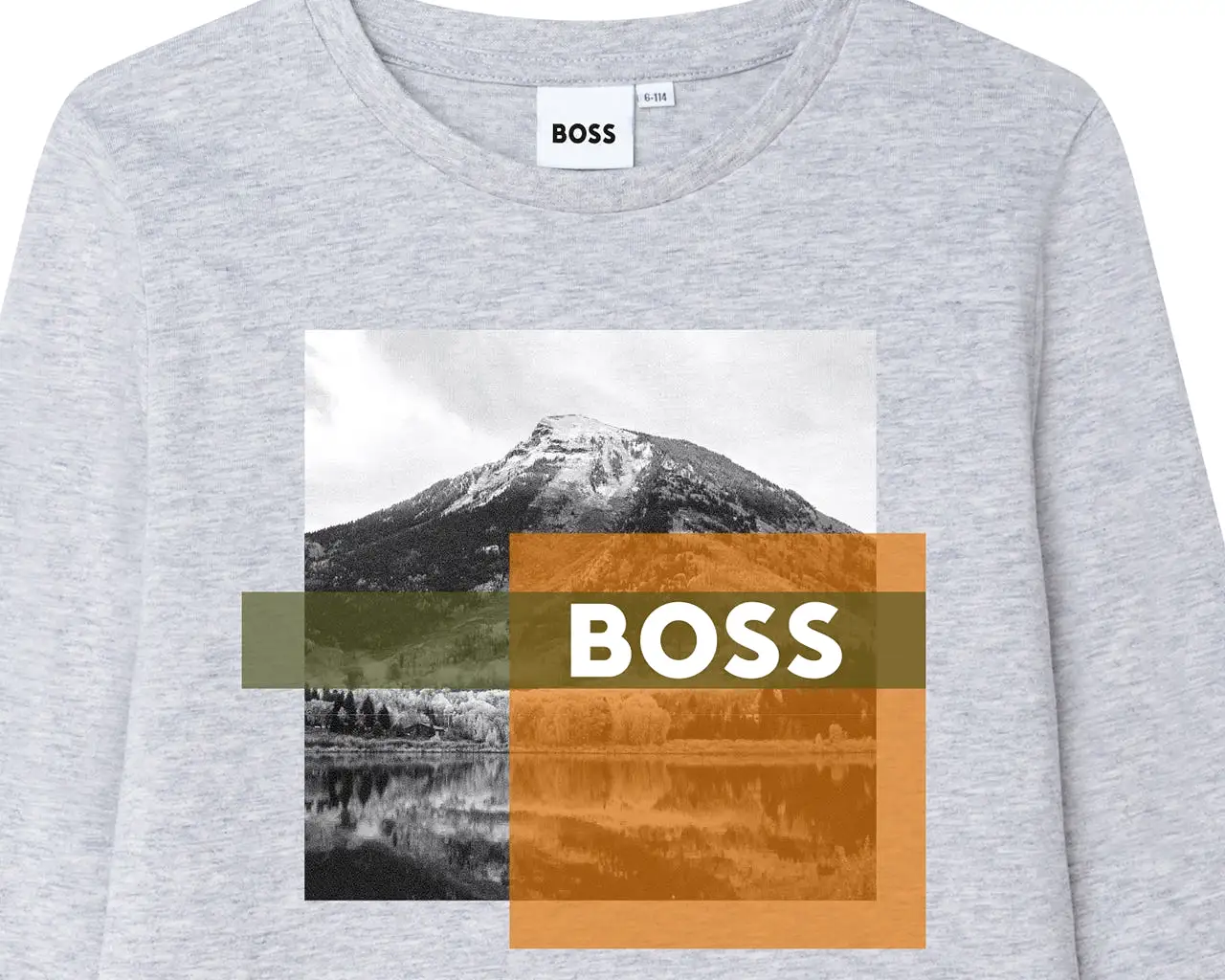 Hugo Boss Junior's J25M19 A32 Long Sleeves T-Shirt Grey