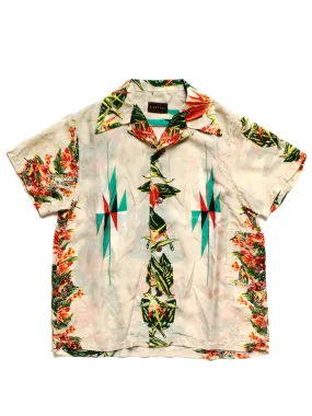 Kapital Silk rayon hibiscus ortega pt aloha shirt  (short sleeves)