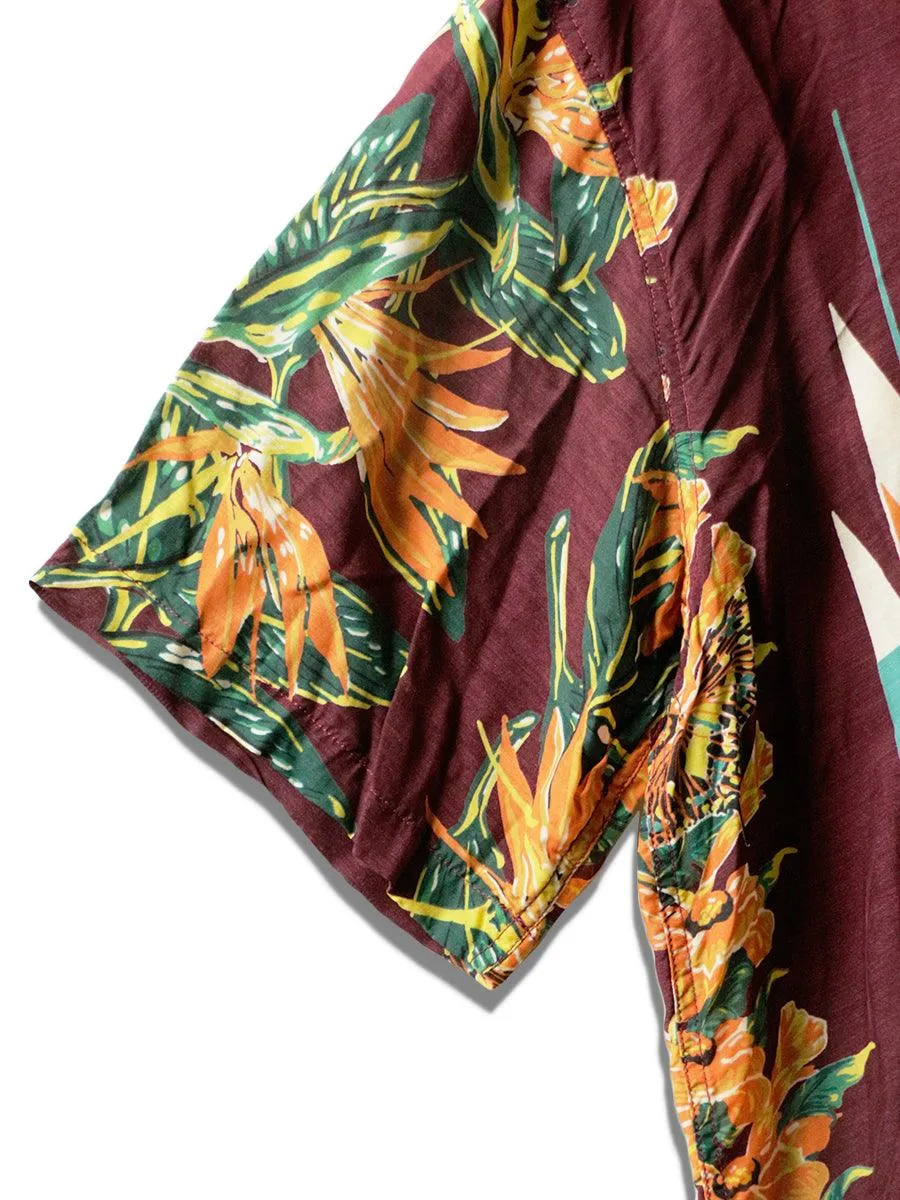 Kapital Silk rayon hibiscus ortega pt aloha shirt  (short sleeves)