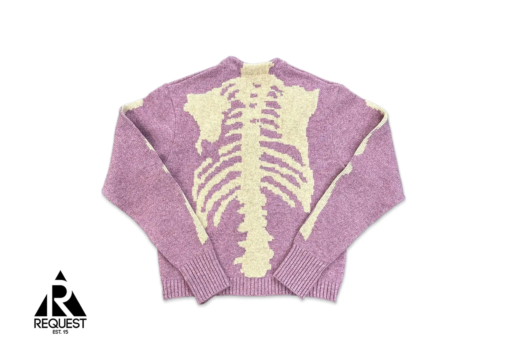 Kapital Skeleton Distressed Jacquard Knit Cardigan Pink