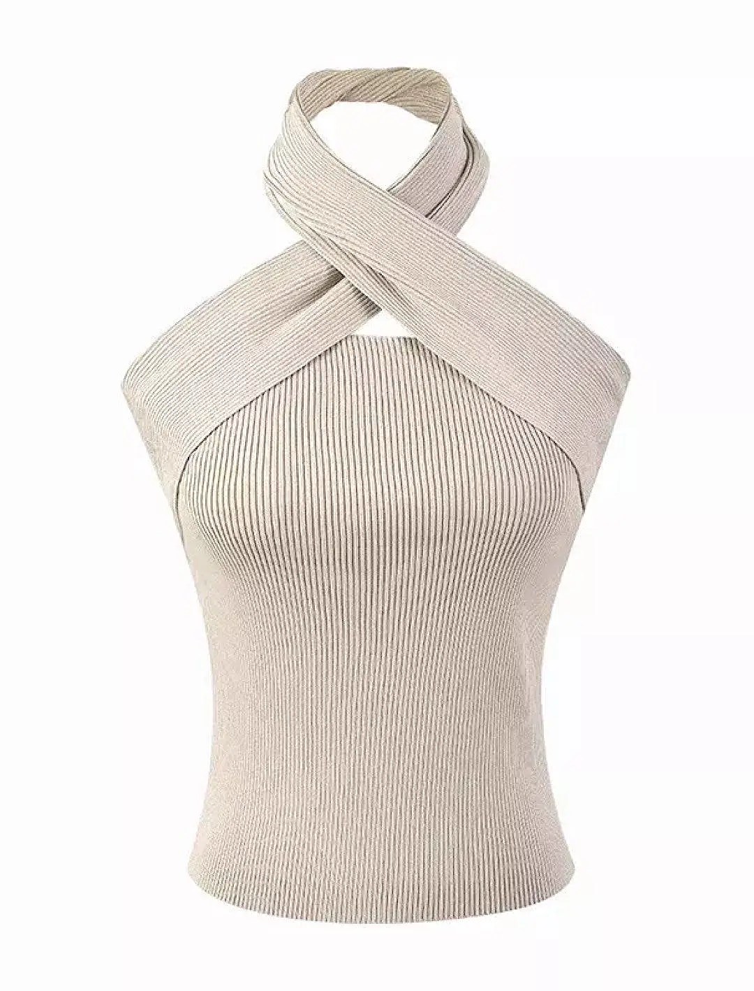 Knit Halter Neck Sweater Top