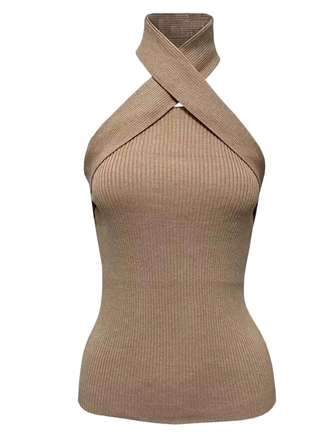 Knit Halter Neck Sweater Top