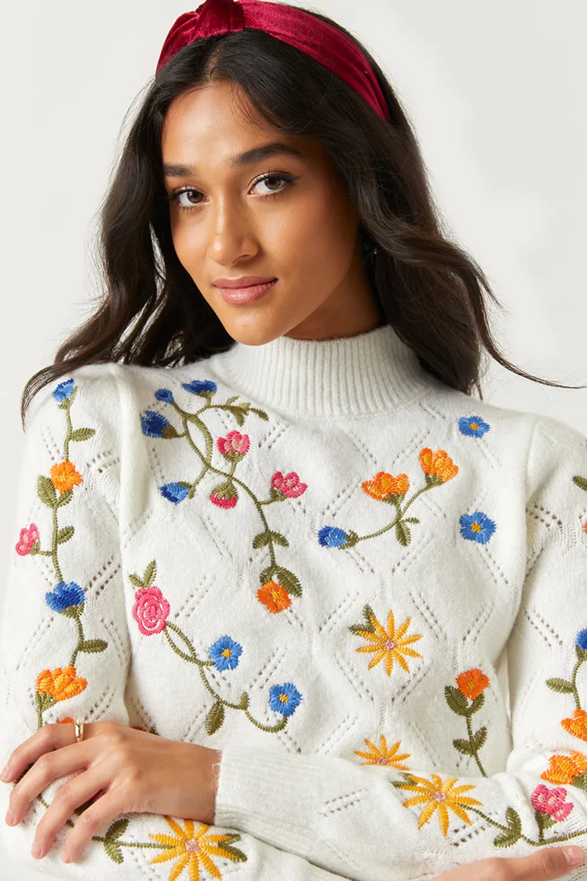 Lisa Floral Pullover Sweater