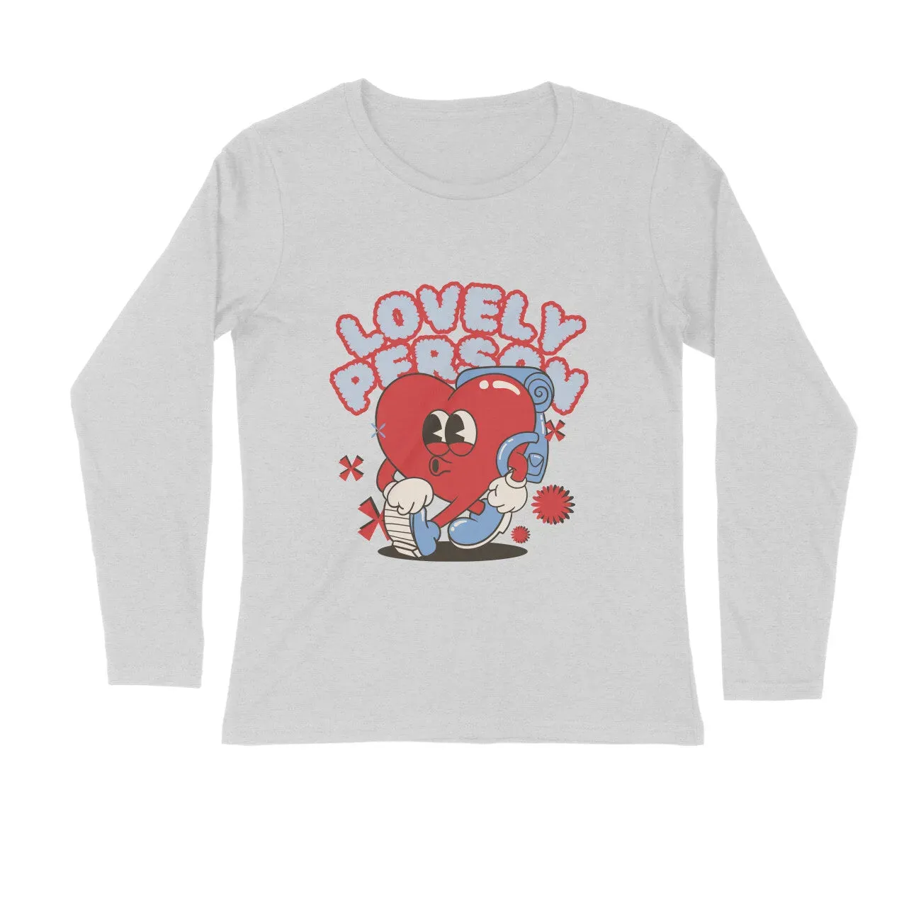 Lovely-Person Typography Print Full Sleeves Cotton T-shirt for Men