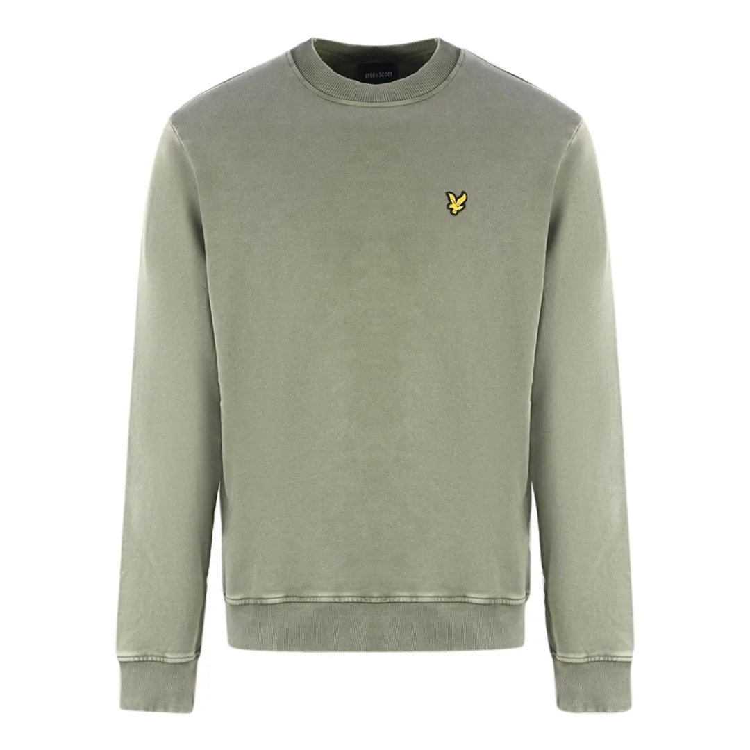 Lyle & Scott Washed Mock Neck Green Sweater