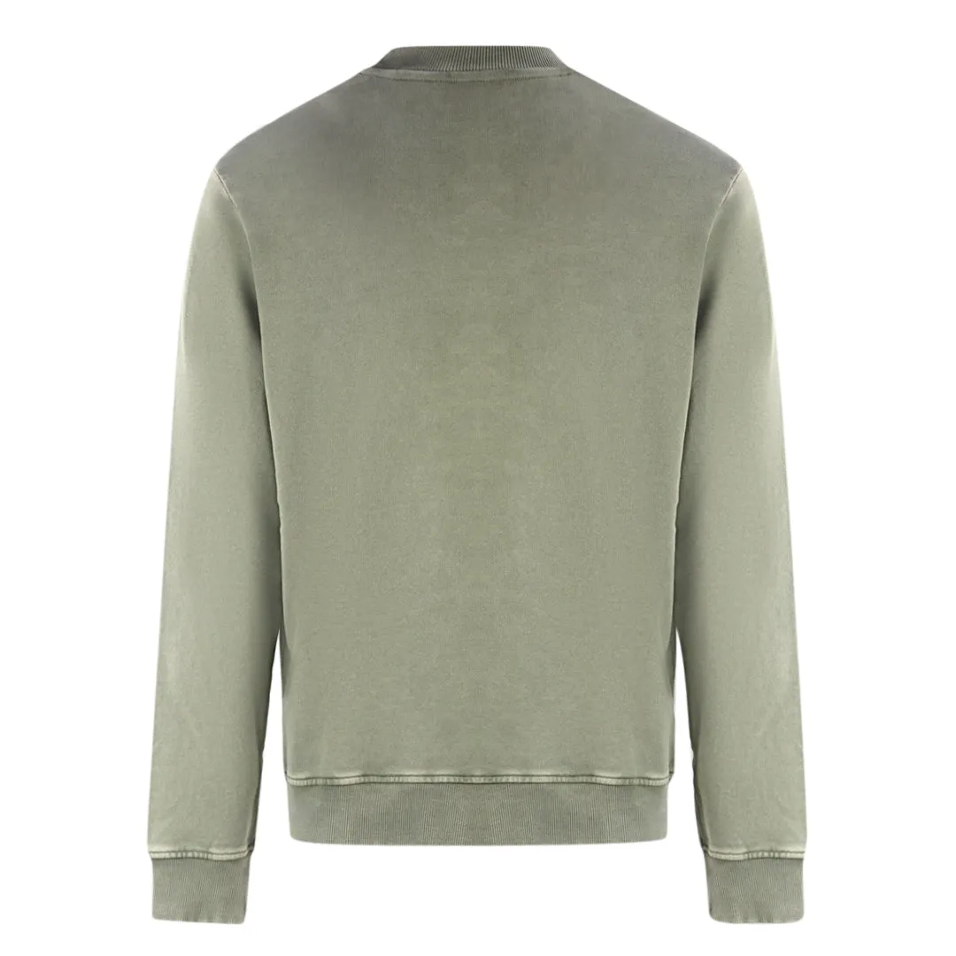 Lyle & Scott Washed Mock Neck Green Sweater