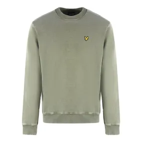 Lyle & Scott Washed Mock Neck Green Sweater