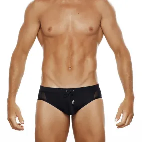 Men's Sexy Solid Pattern Hollow Out Translucent Swimwear Briefs