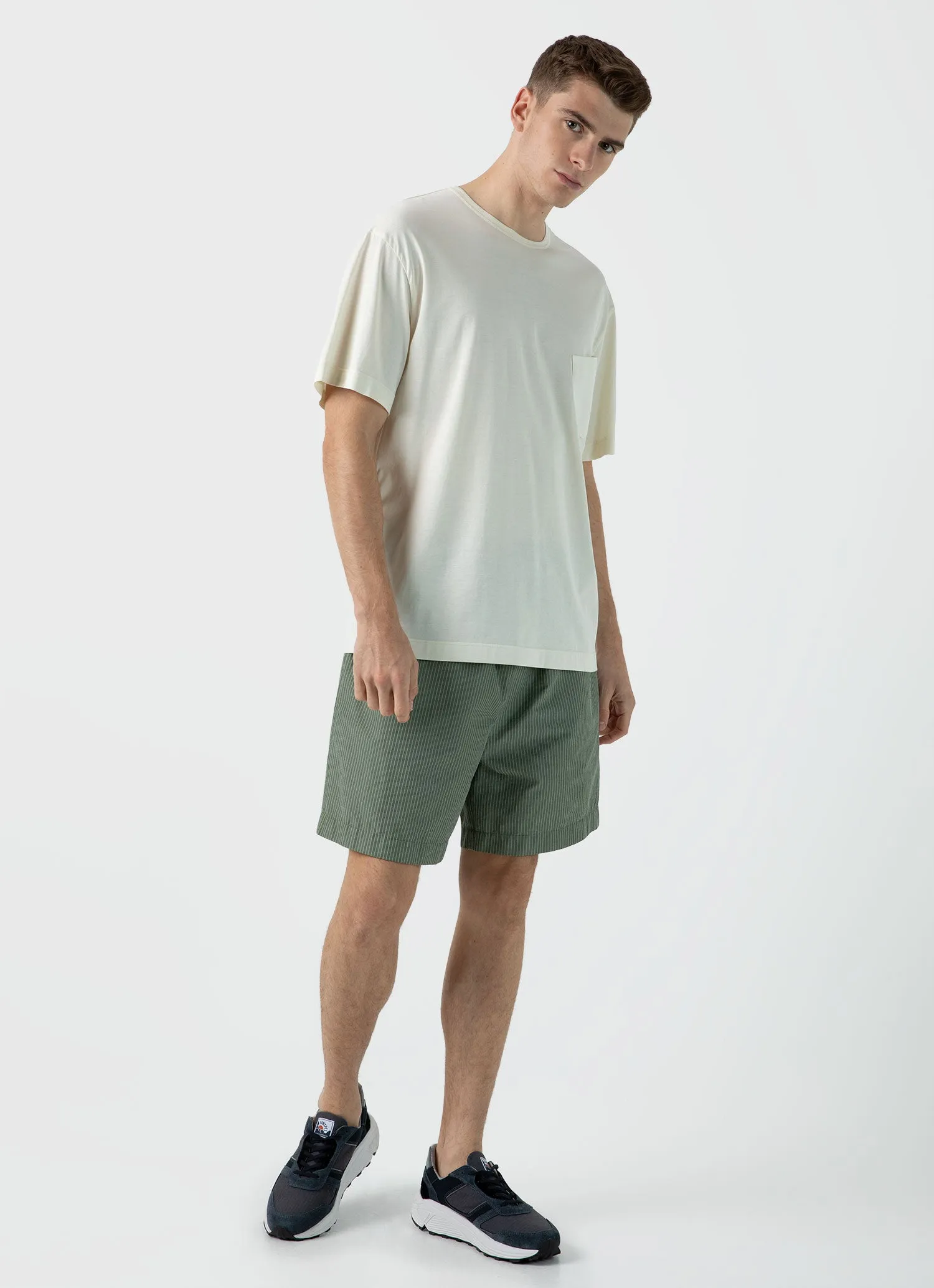 Men's Sunspel x Nigel Cabourn T-shirt in Stone White