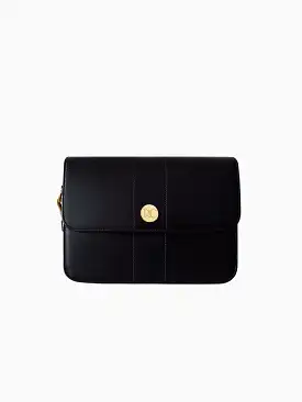 Midi Nomad Apple Leather Vegan Shoulder Bag | Black