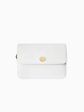 Midi Nomad Apple Leather Vegan Shoulder Bag | White