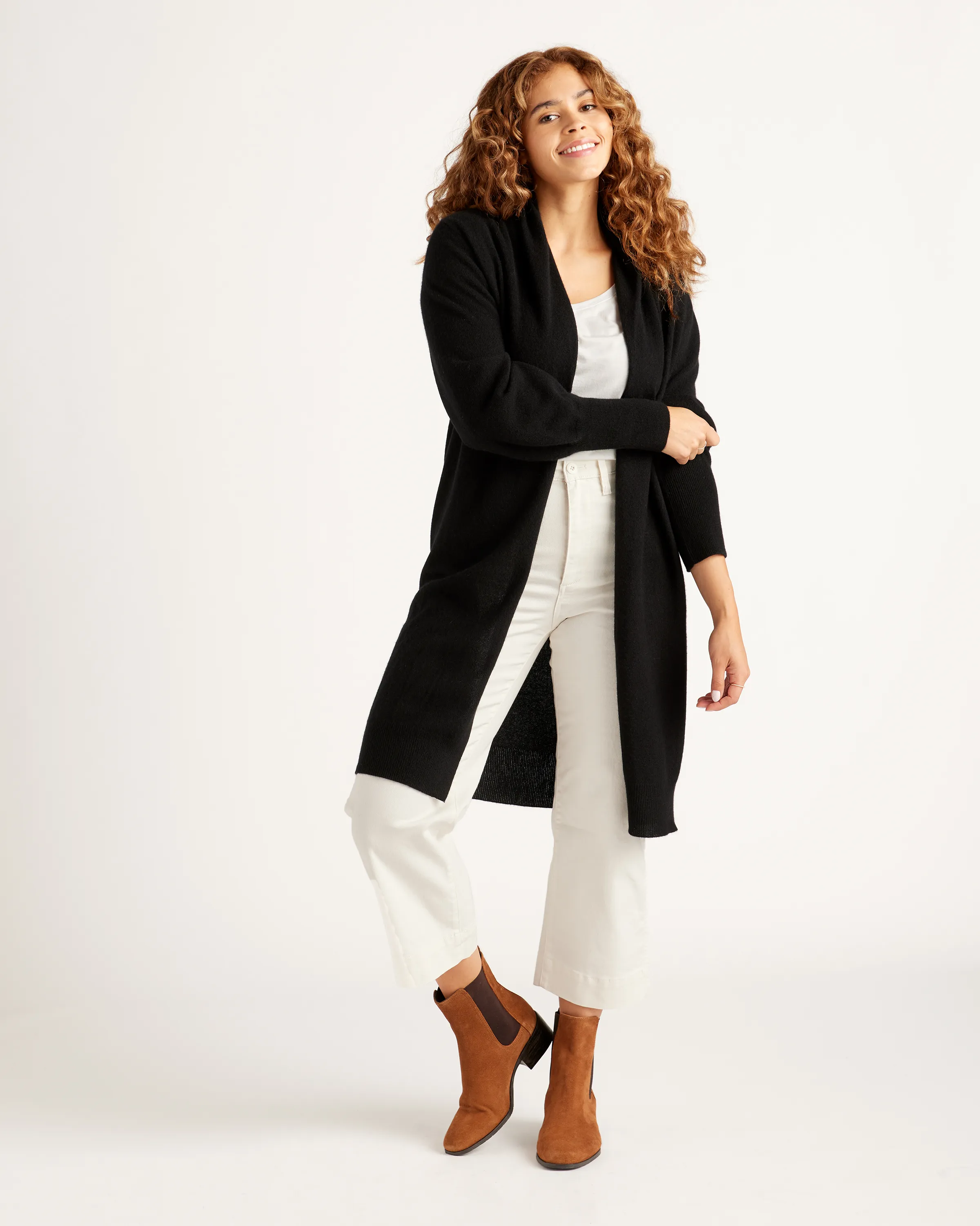 Mongolian Cashmere Duster Cardigan Sweater